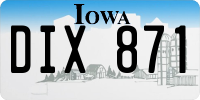 IA license plate DIX871