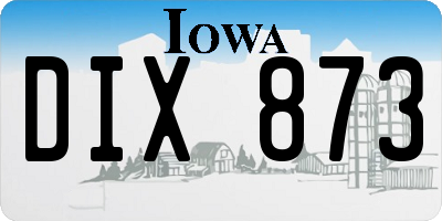 IA license plate DIX873