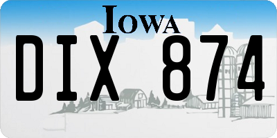 IA license plate DIX874
