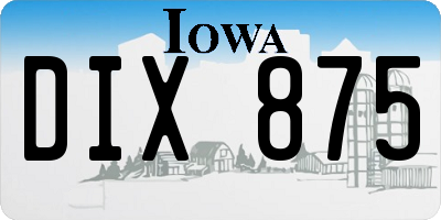 IA license plate DIX875