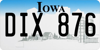 IA license plate DIX876