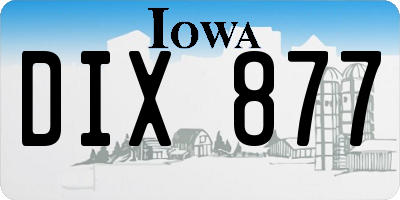 IA license plate DIX877
