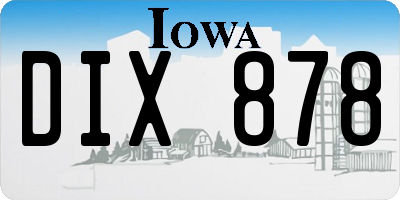 IA license plate DIX878