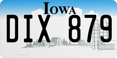 IA license plate DIX879