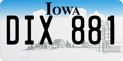 IA license plate DIX881