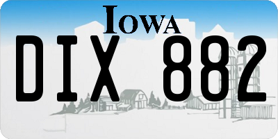 IA license plate DIX882