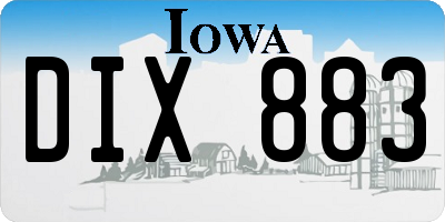 IA license plate DIX883