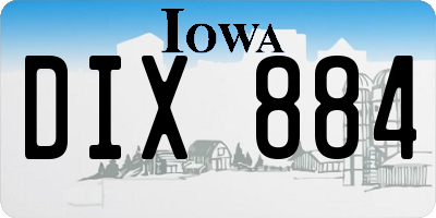 IA license plate DIX884