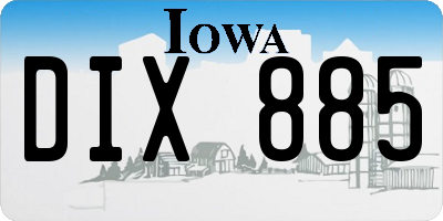 IA license plate DIX885