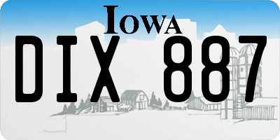 IA license plate DIX887