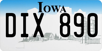 IA license plate DIX890