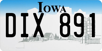 IA license plate DIX891