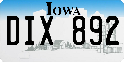 IA license plate DIX892