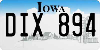 IA license plate DIX894