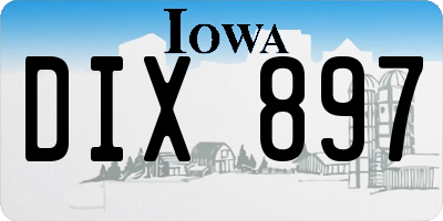 IA license plate DIX897