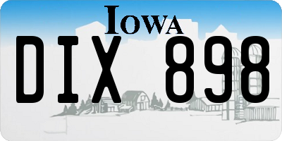 IA license plate DIX898