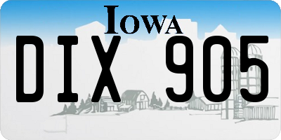 IA license plate DIX905