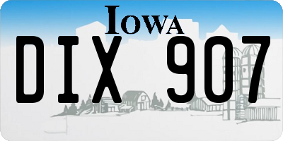 IA license plate DIX907