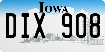 IA license plate DIX908