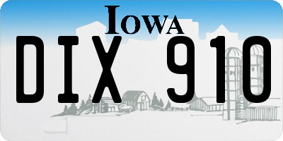 IA license plate DIX910