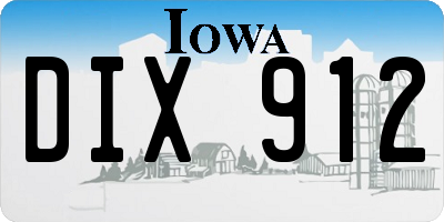 IA license plate DIX912