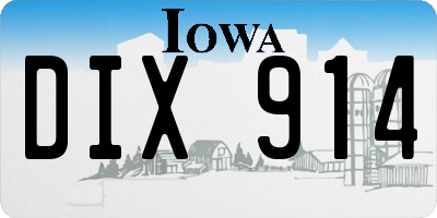 IA license plate DIX914