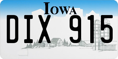 IA license plate DIX915