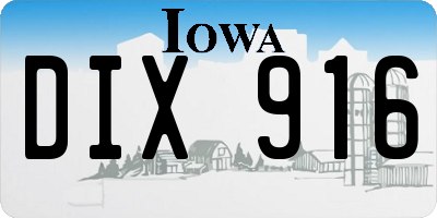 IA license plate DIX916