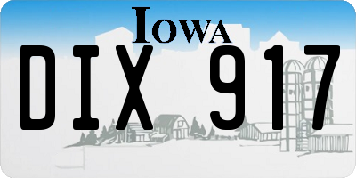 IA license plate DIX917