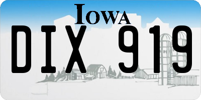 IA license plate DIX919