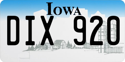 IA license plate DIX920