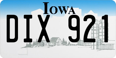 IA license plate DIX921