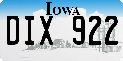 IA license plate DIX922