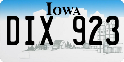 IA license plate DIX923