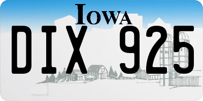 IA license plate DIX925