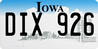 IA license plate DIX926