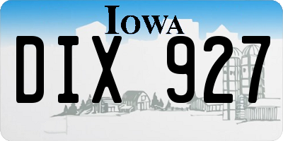 IA license plate DIX927