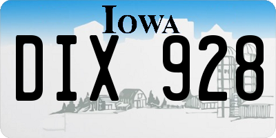 IA license plate DIX928