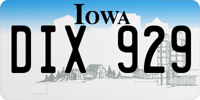 IA license plate DIX929