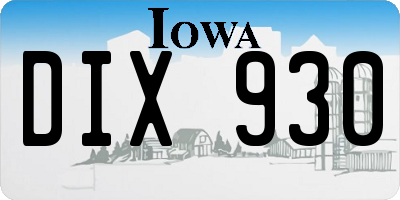 IA license plate DIX930