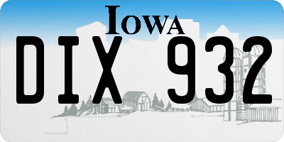 IA license plate DIX932