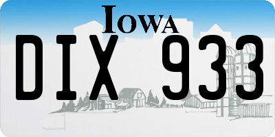 IA license plate DIX933