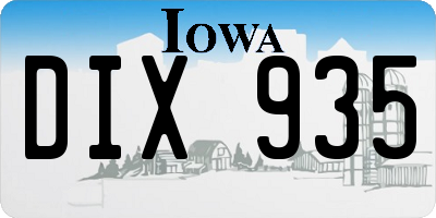 IA license plate DIX935