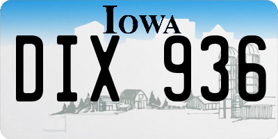 IA license plate DIX936