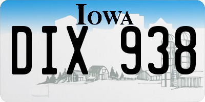 IA license plate DIX938