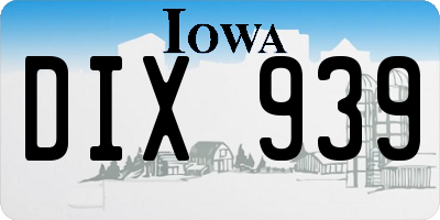 IA license plate DIX939