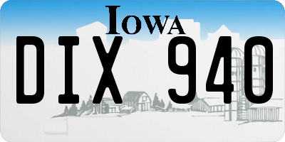 IA license plate DIX940