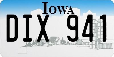 IA license plate DIX941