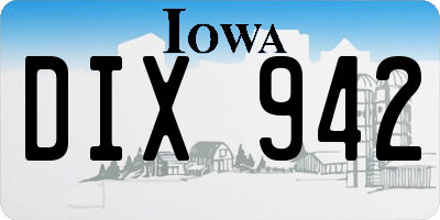 IA license plate DIX942