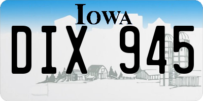 IA license plate DIX945